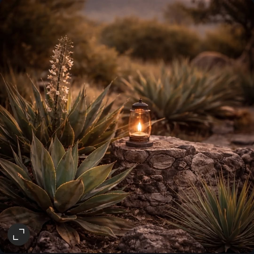 Neshama al atardecer entre piedra y agaves, Tepoztlán